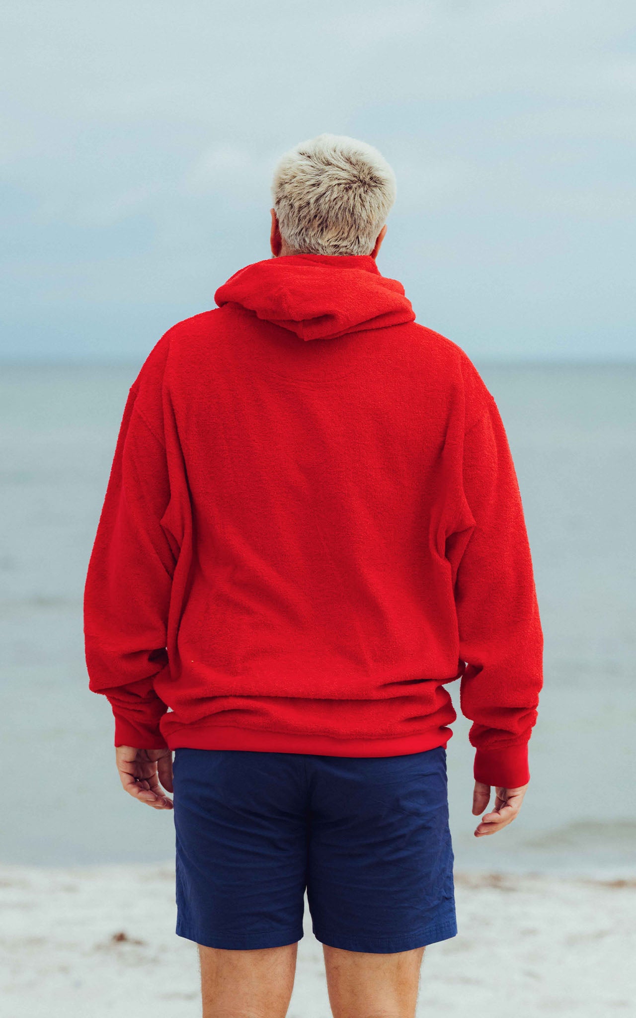 RED BEACH CLUB TOWEL HOODIE