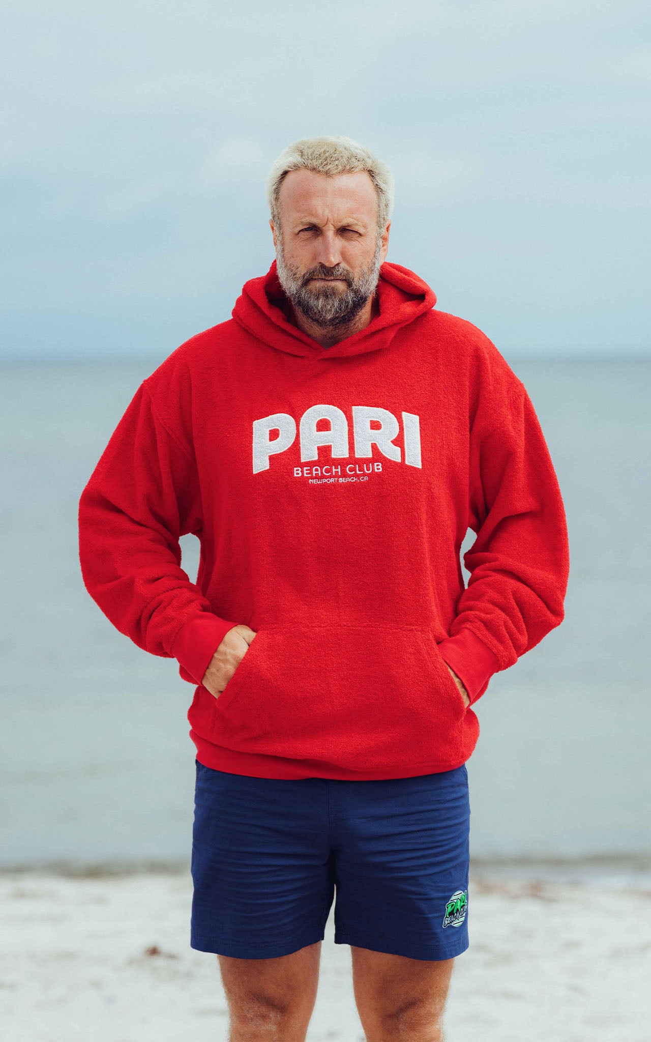 RED BEACH CLUB TOWEL HOODIE