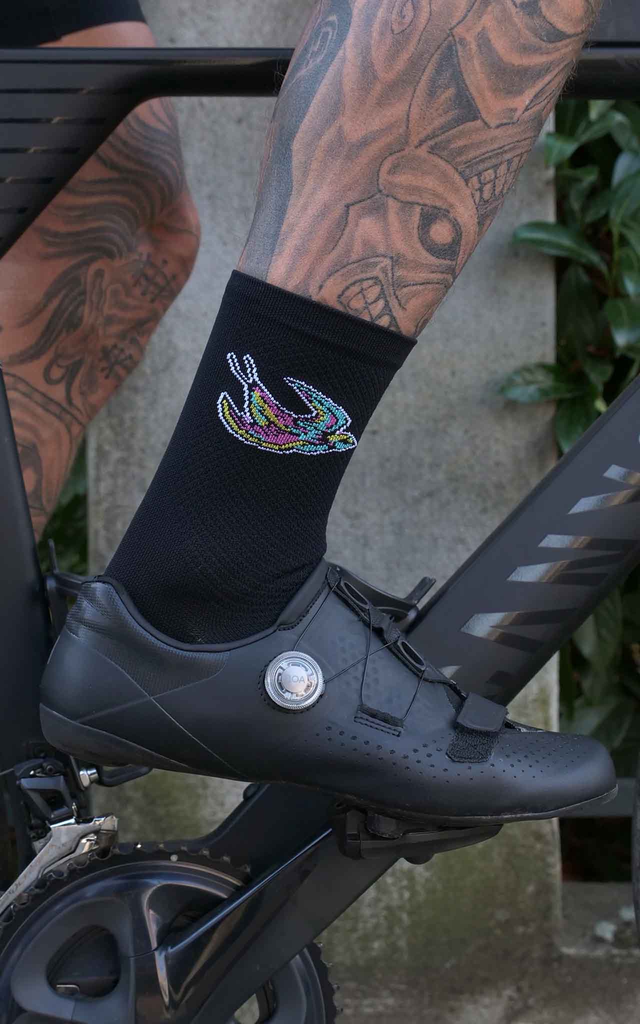 BLACK SOUPLESSE CLUB CYCLING SOCKS