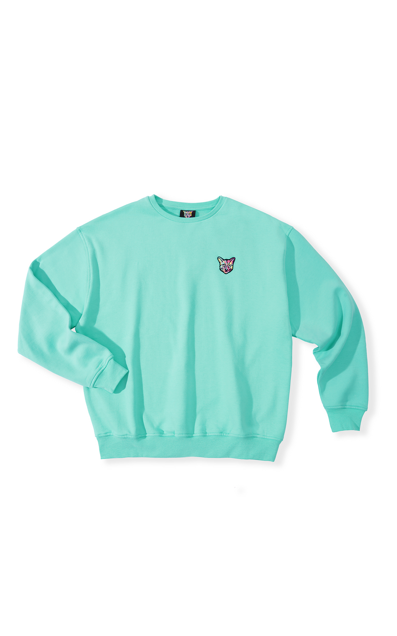 TURQUOISE CORE CLUB CREWNECK CAT