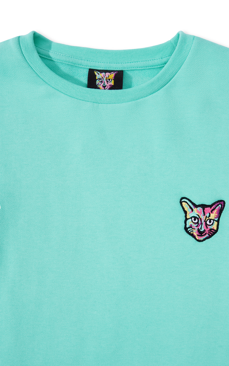 TURQUOISE CORE CLUB CREWNECK CAT