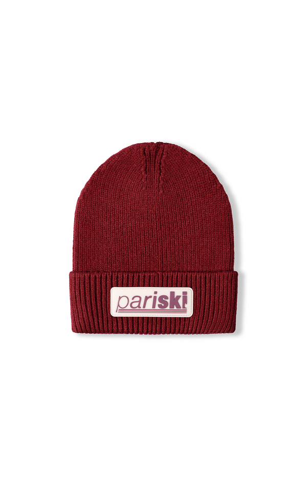 BORDEAUX RED PARISKI BEANIE