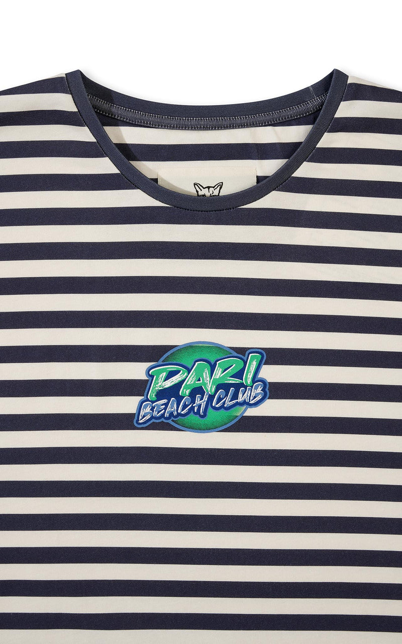 BLUE STRIPED BEACH CLUB T-SHIRT