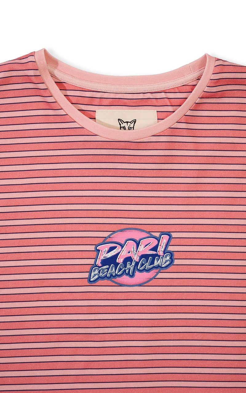 RED STRIPED BEACH CLUB T-SHIRT