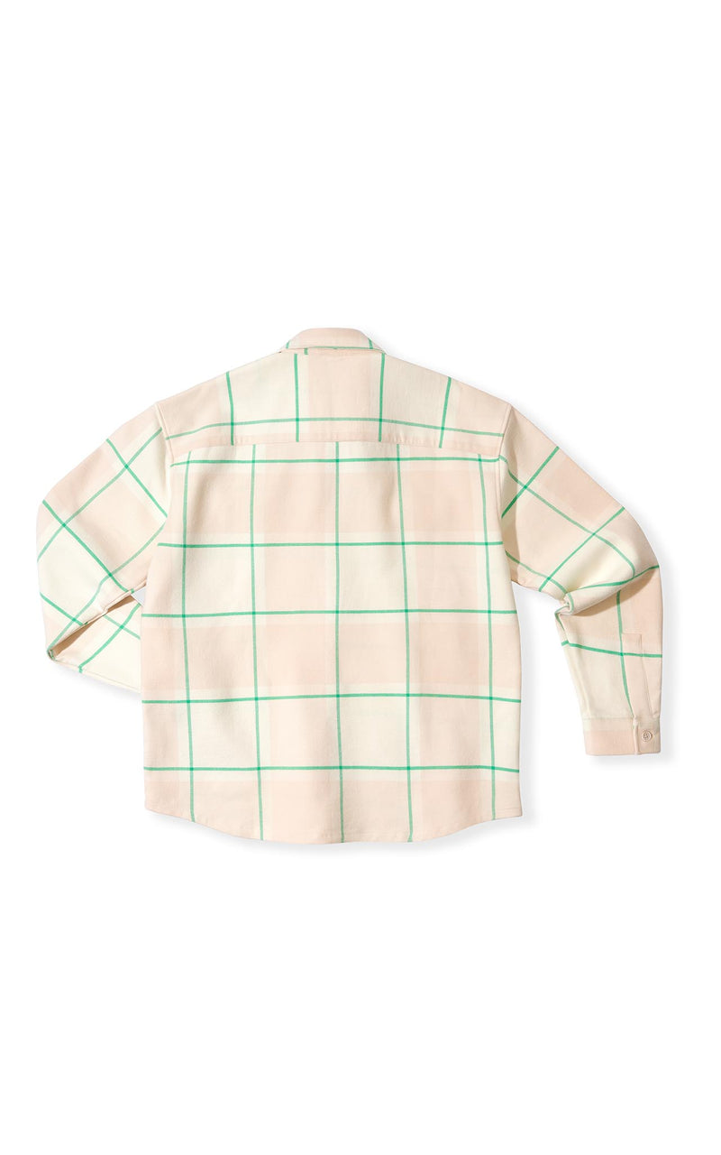 GREEN PLAID BEACH CLUB FLANNEL SHIRT