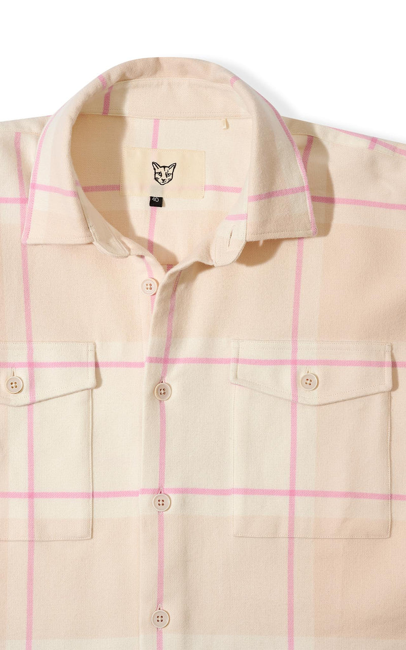 ROSE PLAID BEACH CLUB FLANNEL SHIRT