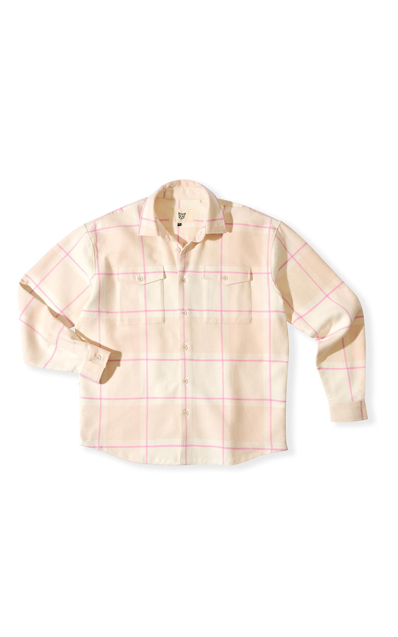 ROSE PLAID BEACH CLUB FLANNEL SHIRT