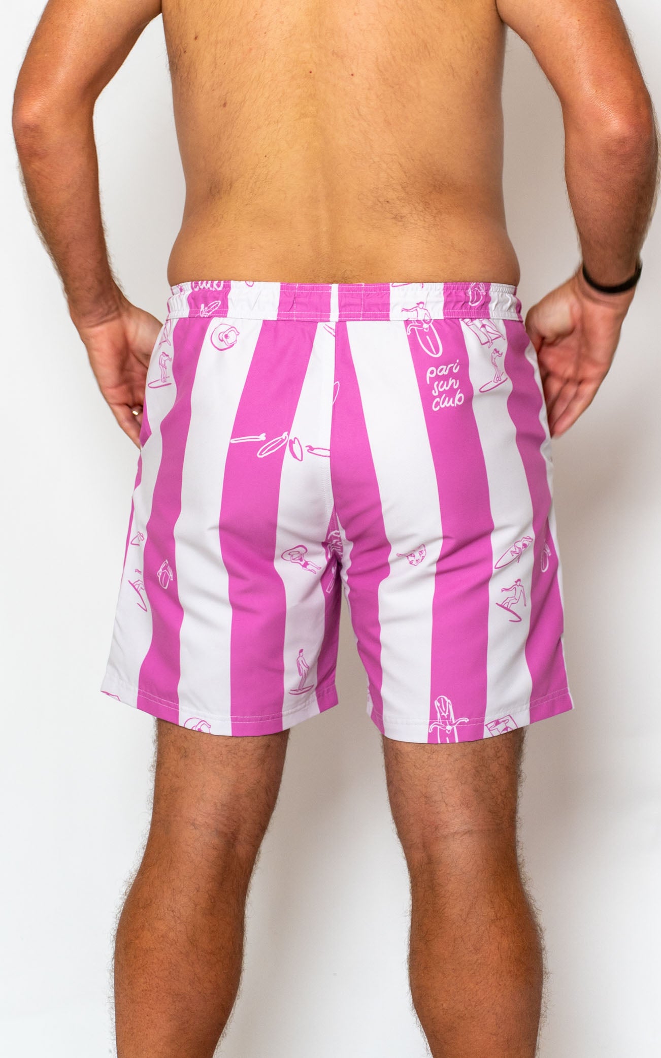 CANDY STRIPED SWIM SHORTS