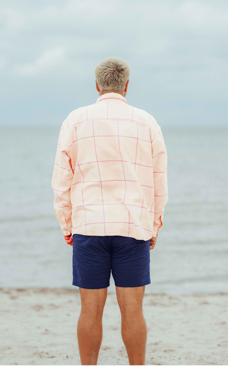 ROSE PLAID BEACH CLUB FLANNEL SHIRT