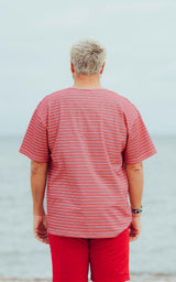 RED STRIPED BEACH CLUB T-SHIRT