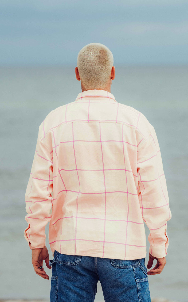 ROSE PLAID BEACH CLUB FLANNEL SHIRT