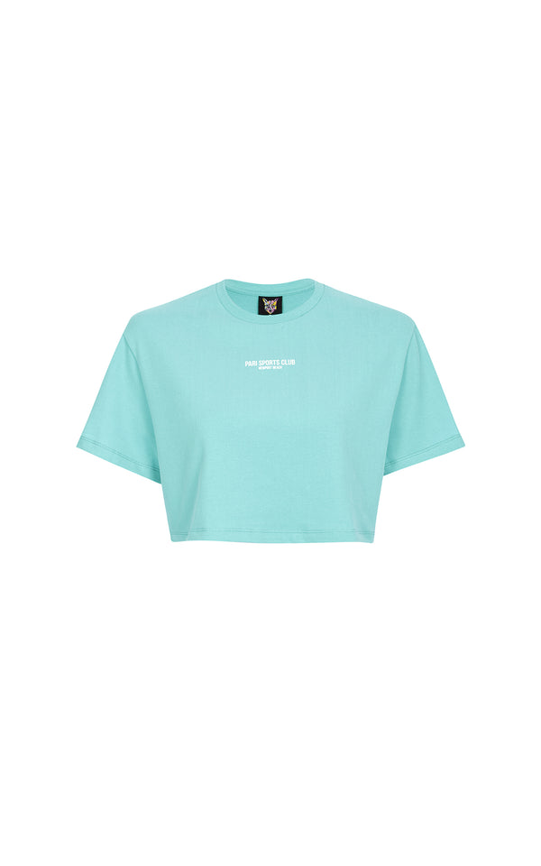 TURQUOISE SPORTS CLUB WOMEN CROPPED SHIRT