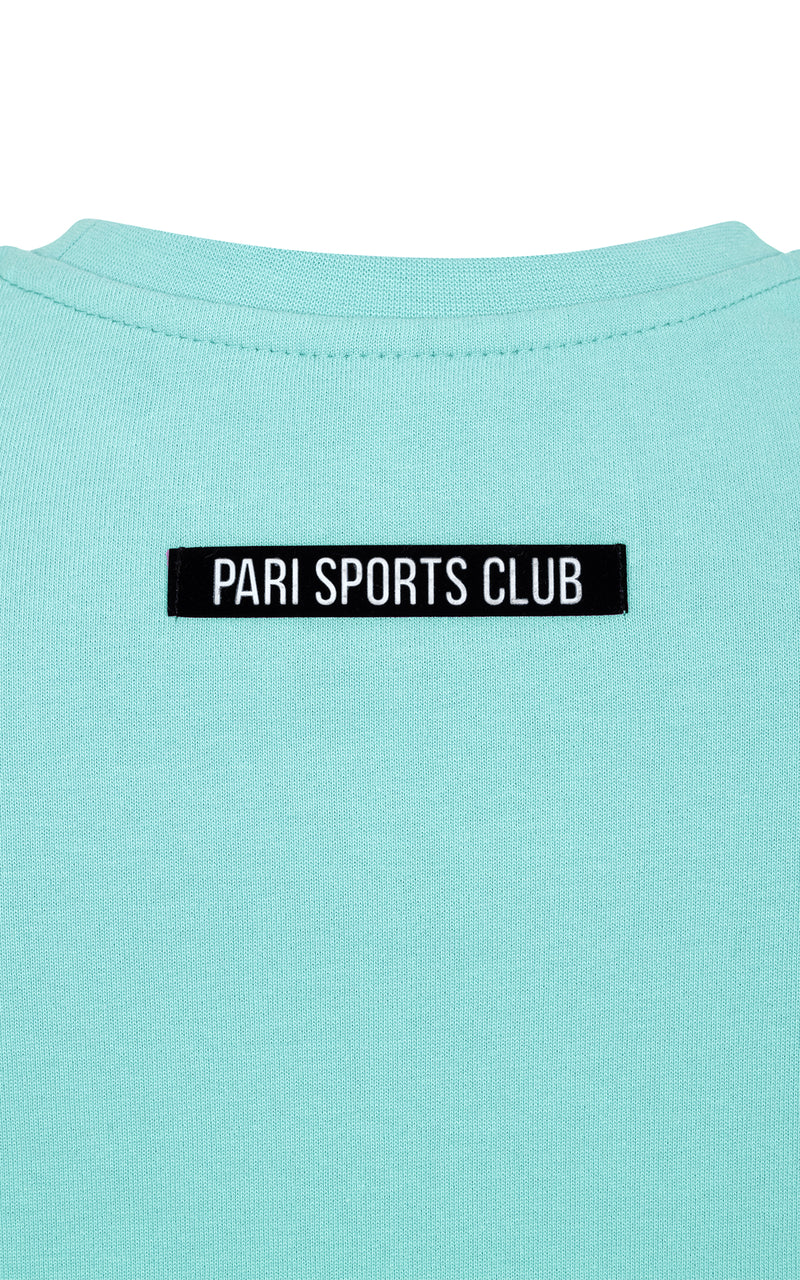 TURQUOISE SPORTS CLUB WOMEN CROPPED SHIRT