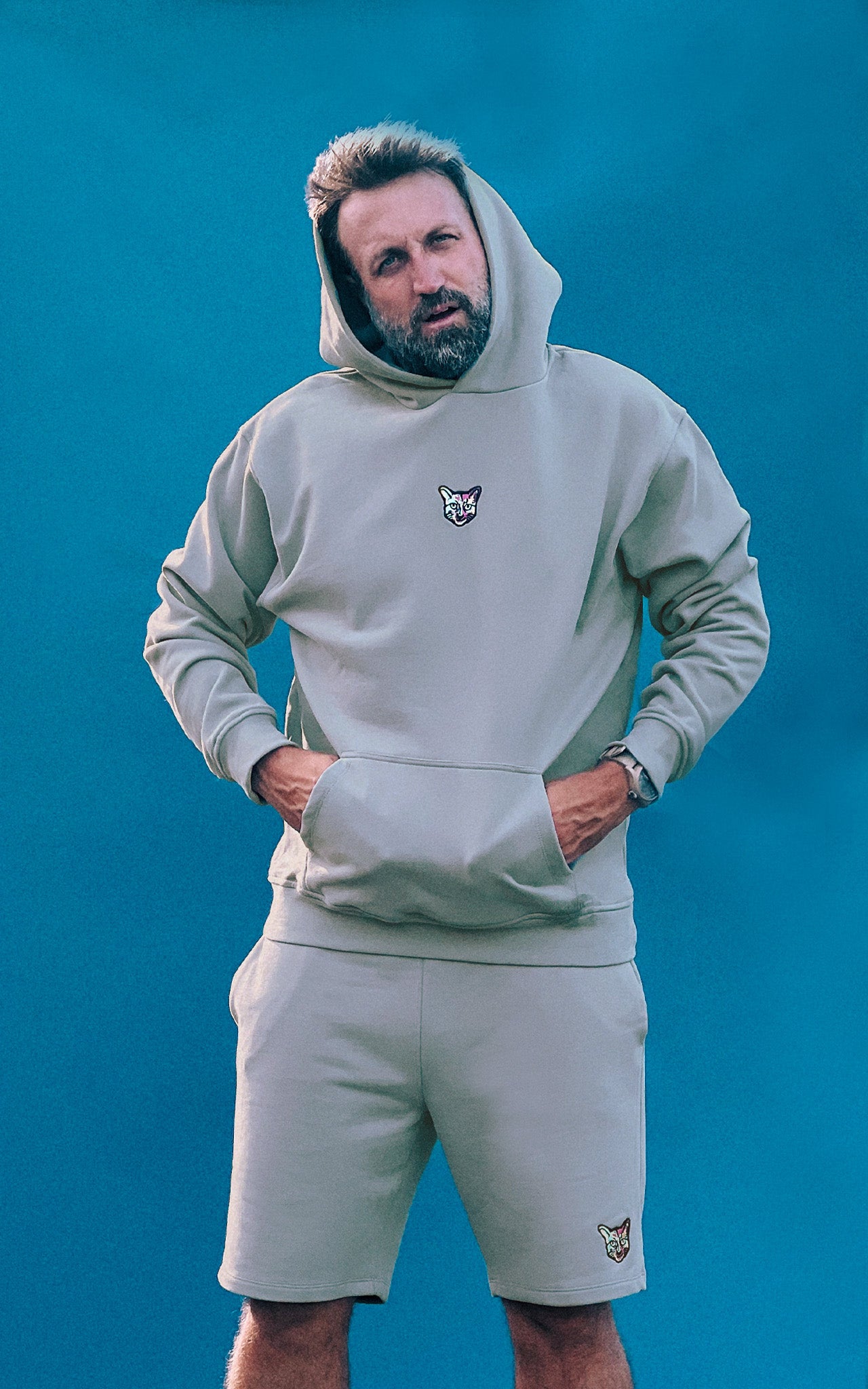 GREY CORE CLUB HOODIE CAT