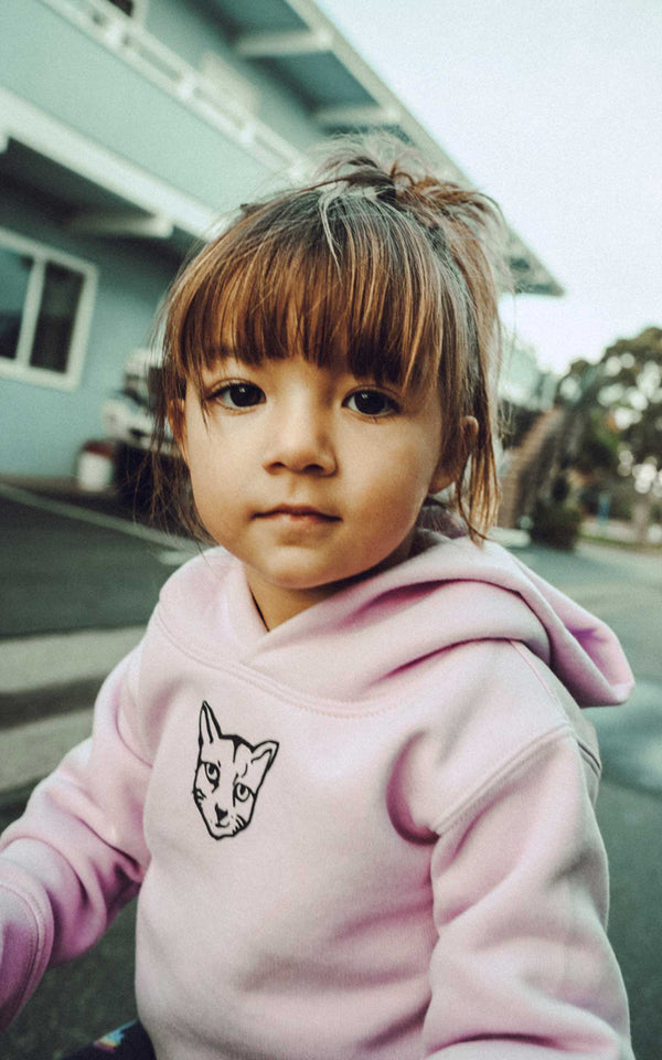 KIDS LILAC HOODIE RUBBER CAT