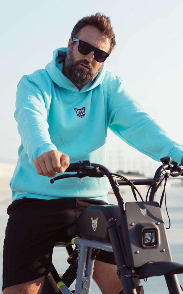 TURQUOISE SPORTS CLUB HOODIE CAT