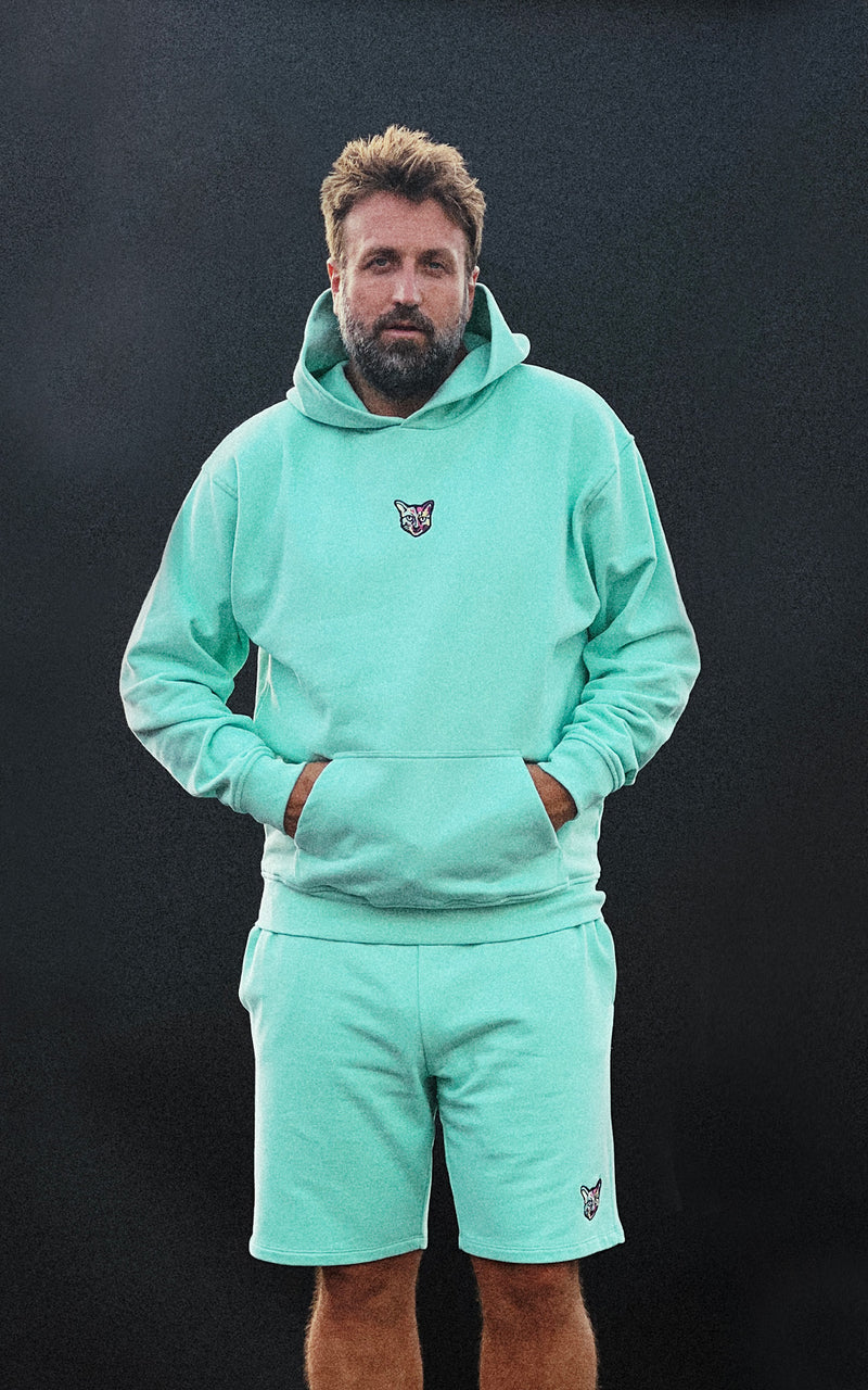 TURQUOISE CORE CLUB HOODIE CAT